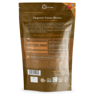 Organic Cacao Butter Peruvian | Raw Living UK | Raw Foods | Super Foods | Raw Living Organic Unroasted Peruvian Cacao Butter is like a cacao flavoured coconut oil with a white chocolate flavour. Use to make chocolate bars & treats.