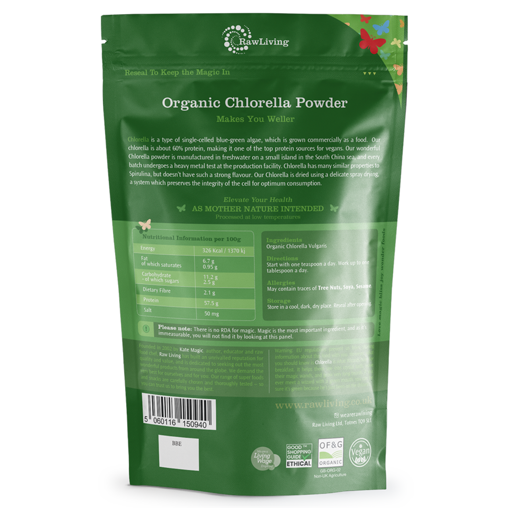 Organic Chlorella Powder | Raw Living UK | Super Foods | Raw Living Organic Chlorella Powder is potent &amp; rigorously tested for purity. Said to support immune function &amp; detox from heavy metals in the body.