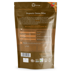 Organic Cacao Nibs Peruvian | Raw Living UK | Raw Foods | Super Foods | Raw Living Organic Raw Peruvian Cacao Nibs: Chocolate in its purest form (the whole Cacao Bean), broken into 'Nibs'. High in Magnesium, Sulphur & Antioxidants.