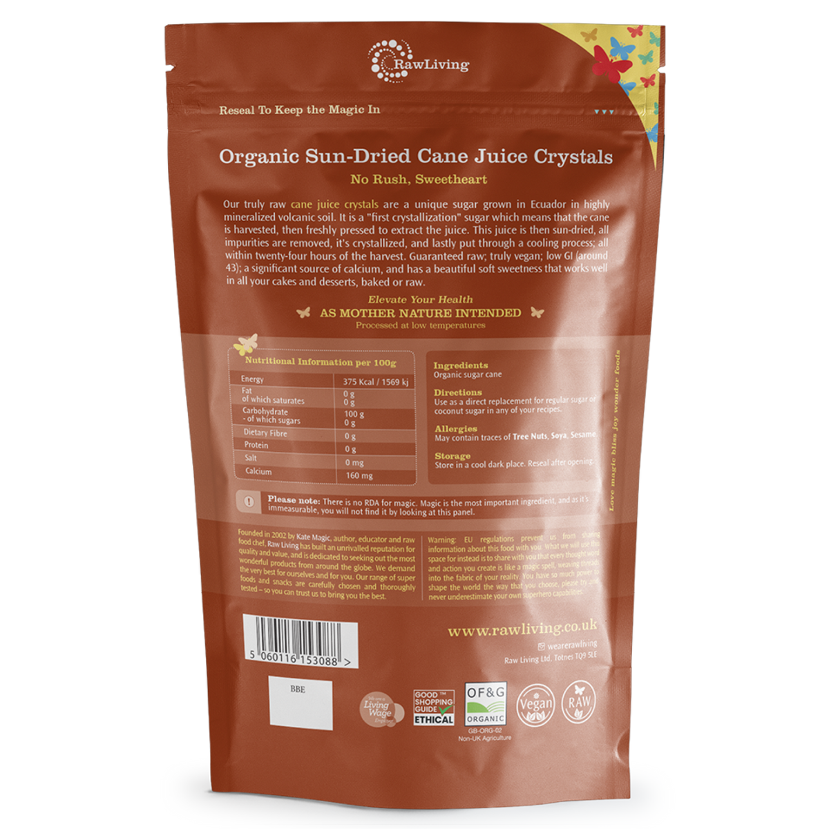 Organic Sun-Dried Cane Juice Crystals | Raw Living UK | Raw Foods | Natural Sweeteners | Raw Living Organic Sun-Dried Raw Cane Juice Crystals are made from 100% certified Organic Sugar Cane. A Raw, Mineral-Rich, Low GI &amp; delicious Natural Sweetener.