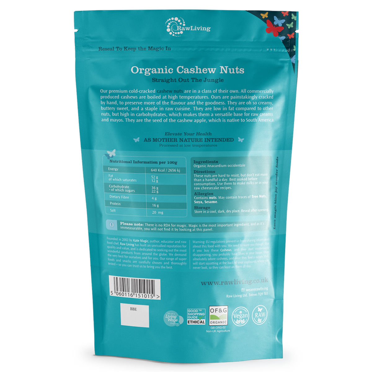 Organic Cashew Nuts | Raw Living UK | Raw Foods | Nuts &amp; Seeds | Raw Living Organic Hand-Cracked Cashew Nuts - best quality &amp; truly raw. Our raw cashews are creamy &amp; softer than heated store-bought versions. Can be sprouted.