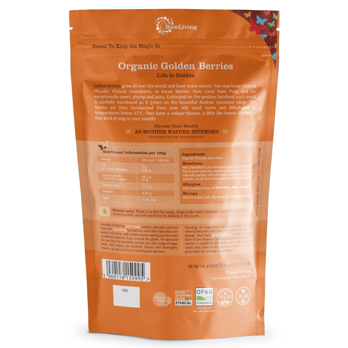 Organic Goldenberries | Raw Living UK | Raw Foods &amp; Fruits | Raw Living Organic Goldenberries (Incan Berries), are a special variety with an unusual natural sweet flavour, from Peru. Vitamin rich &amp; 100% Natural.