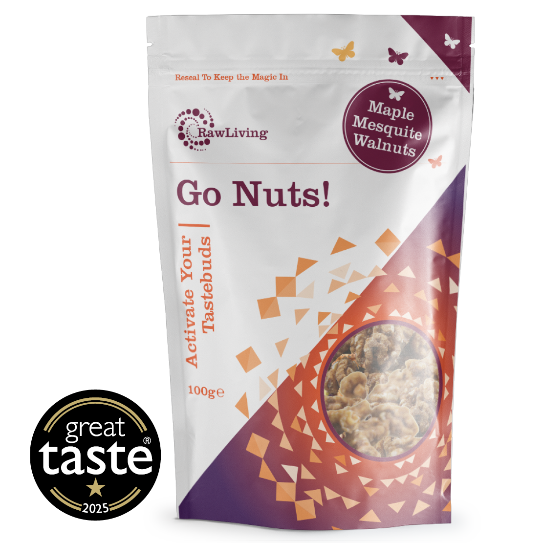 Go Nuts! Activated Maple Mesquite Walnuts (33g, 100g, 250g, 1kg)