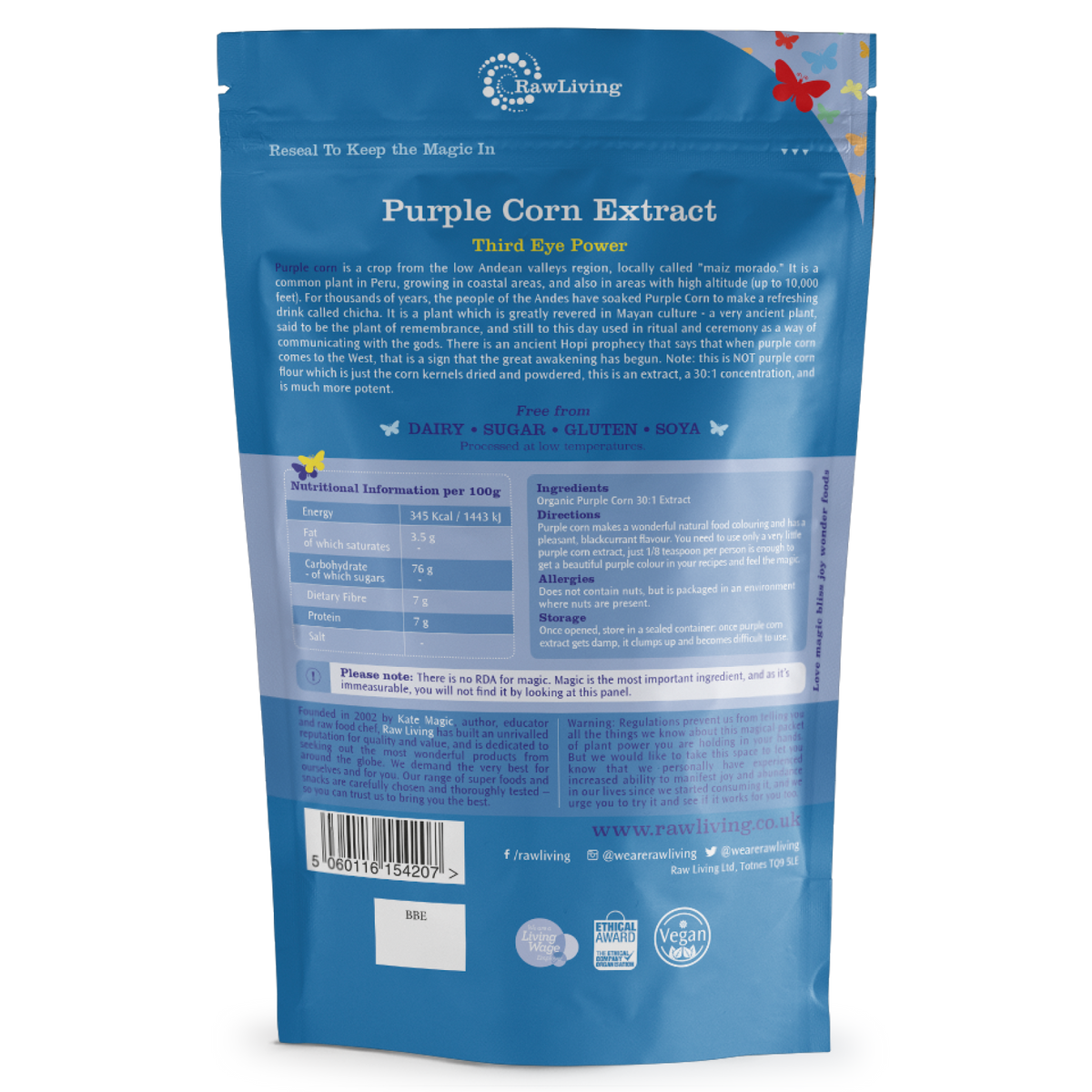 Purple Corn 7:1 Extract Powder | Raw Living UK | Tonic Herbs | Super Foods | Raw Living Purple Corn 30: 1 Extract Powder. This purple plant extract is revered in Mayan culture - add this Super Food to Smoothies, Chocolate &amp; Raw Creations!