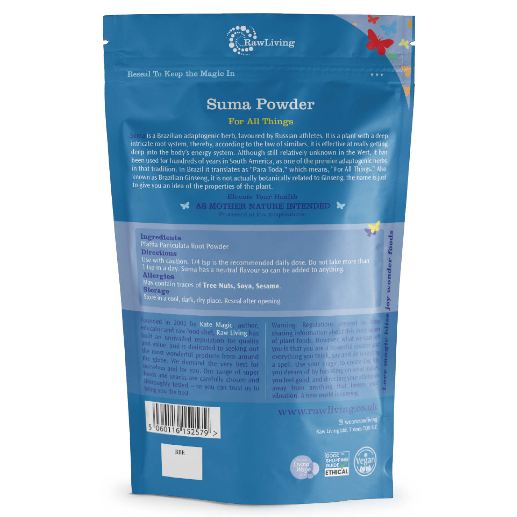 Blue package of Suma Powder with text and branding on a white background