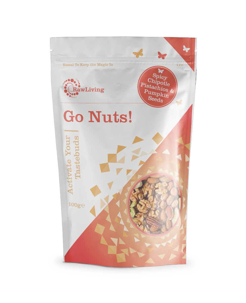 Go Nuts! Activated Spicy Chipotle Pistachios &amp; Pumpkin Seeds (33g, 100g, 250g, 1kg)