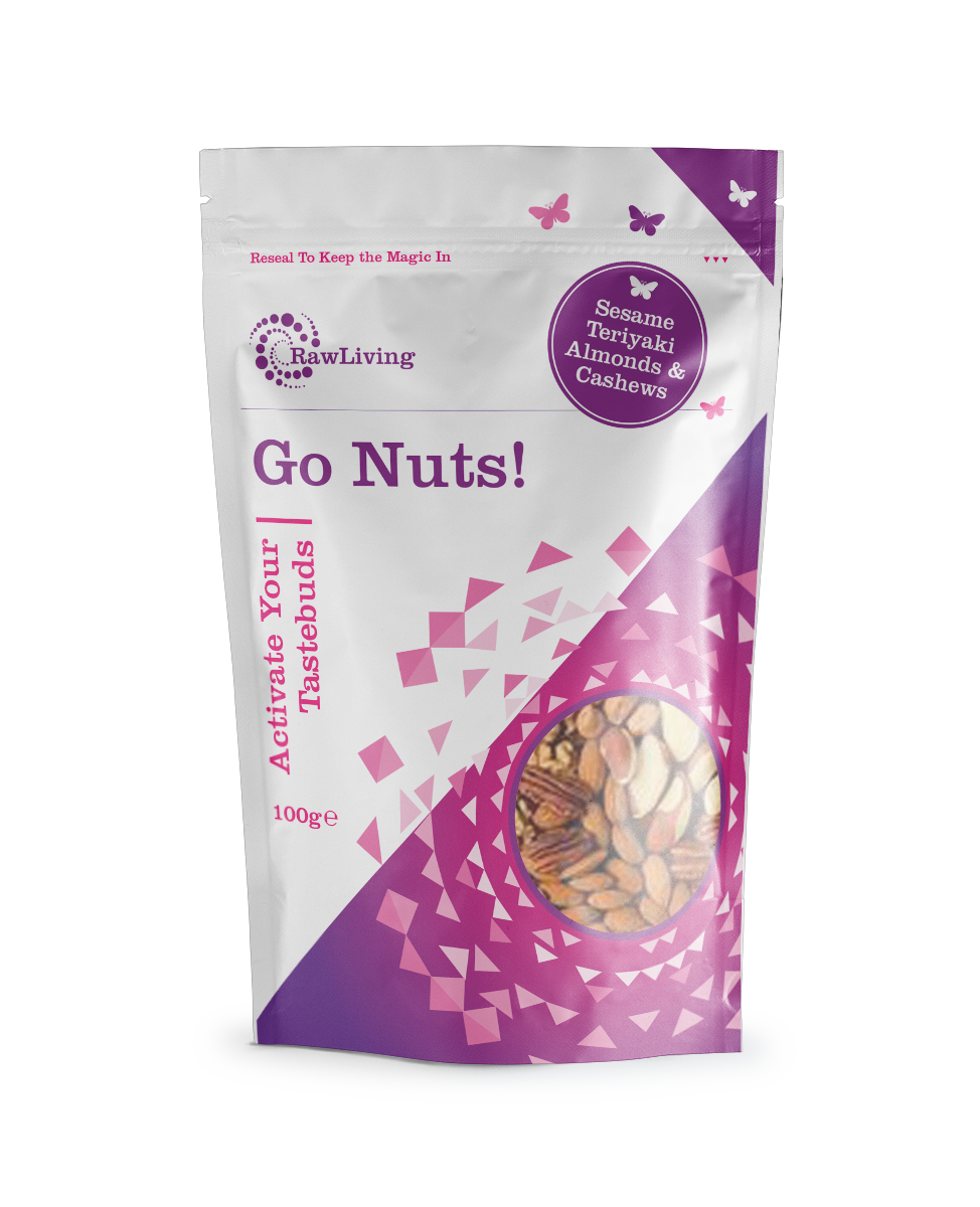 Go Nuts! Activated Sesame Teriyaki Almonds &amp; Cashews (33g, 100g, 250g, 1kg)