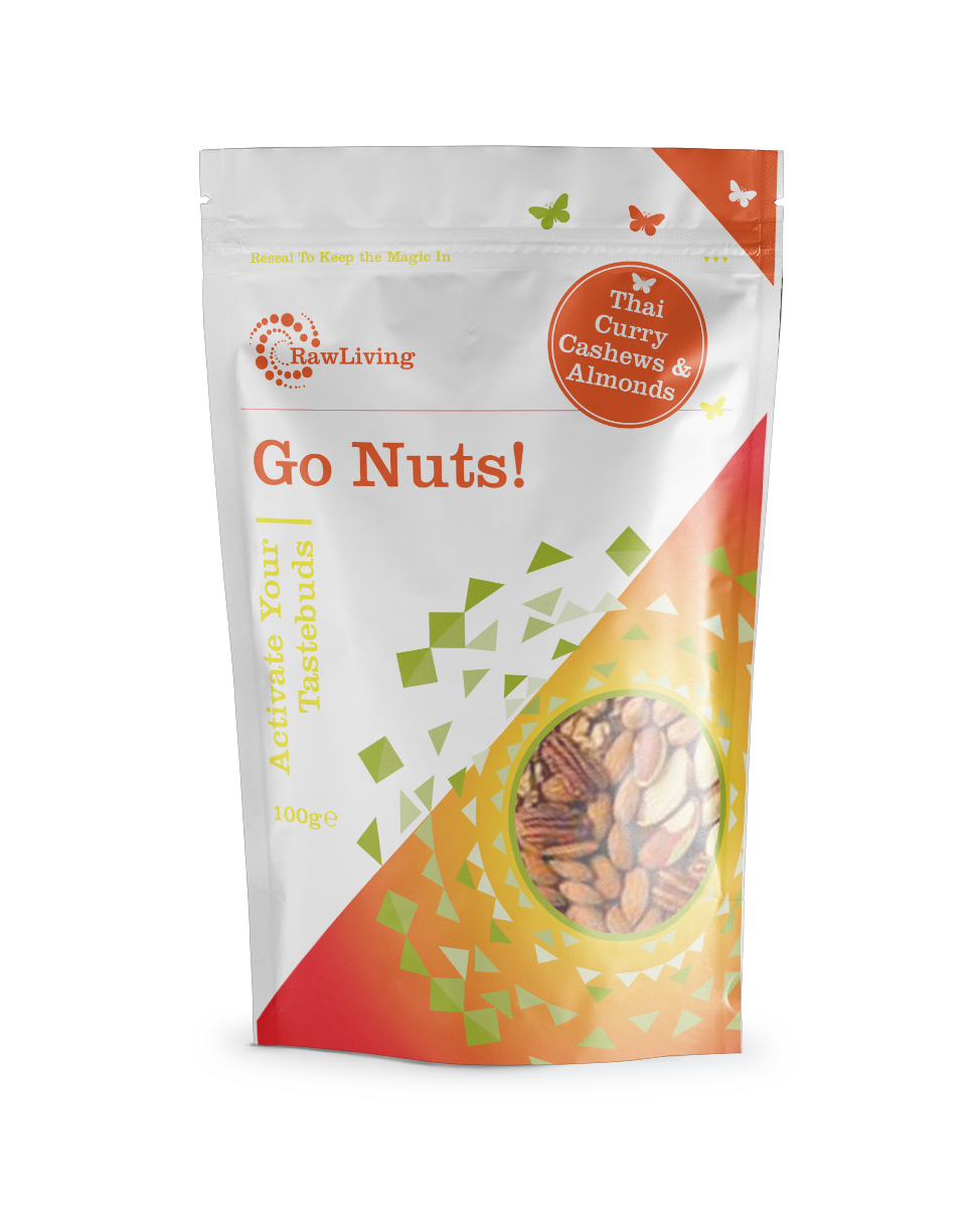 Go Nuts! Activated Thai Curry Cashews &amp; Almonds (33g, 100g, 250g, 1kg)