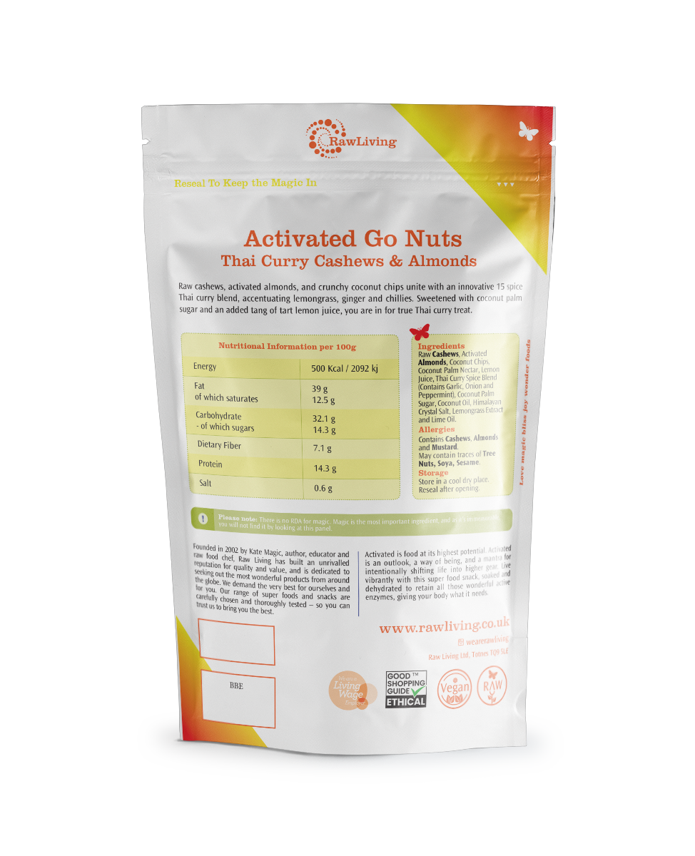Go Nuts! Activated Thai Curry Cashews &amp; Almonds (100g, 250g, 1kg)