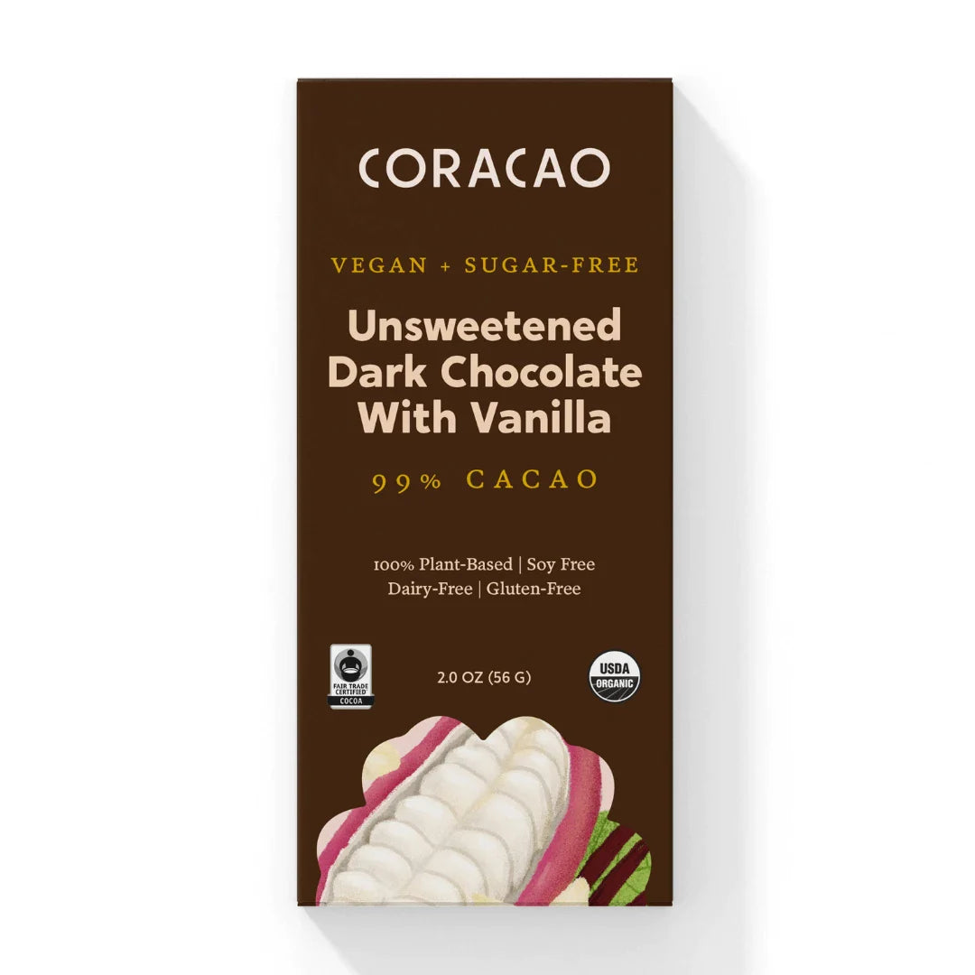 Coracao 99% Cacao Bar with Vanilla - Organic (2oz / 57g)