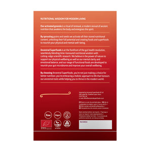 Box of Activated Granola with pumpkin seed and orange flavor on a white background