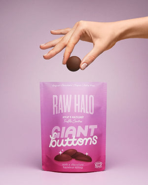 Raw Halo - Mylk & Hazelnut Giant Chocolate Buttons (90g)