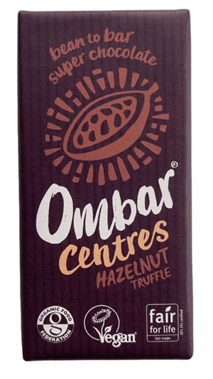 Organic Vegan Centres Hazelnut Truffle Chocolate Bar | Ombar | Raw Living UK | Raw Chocolate | Raw Cacao | Ombar Pistachio Centres Raw Cacao Bar is an Organic Natural, Vegan, Plant Based & Delicious Chocolate. Sweetened with Coconut & a creamy flavoured centre.