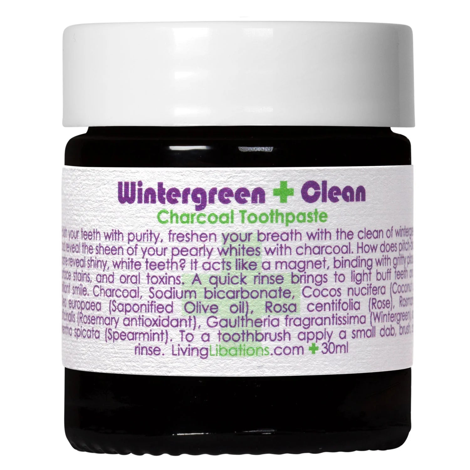 Living Libations - Wintergreen Activated Charcoal Toothpaste (15ml / 30ml)