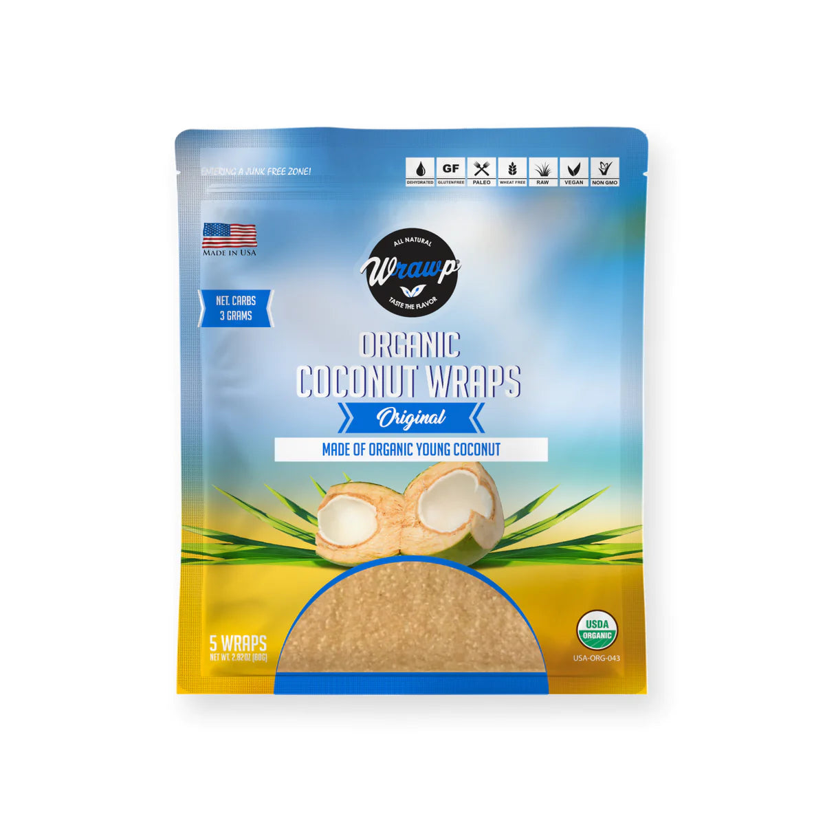 WrawP Coconut Wraps - Original (80g - 5 wraps)
