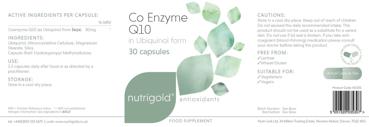 Nutrigold - Co Enzyme Q10 Ubiquinol (30 caps)