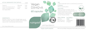 Nutrigold - Vegan D3 + K2 + A (60 caps)