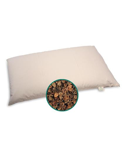 Organic Buckwheat Pillow | Greenfibres | Raw Living UK | House &amp; Home | Bedding | Greenfibres Organic Buckwheat Pillow (40cm x 60cm): buckwheat is very robust which makes it an ideal filling material for travel pillows. Supportive &amp; adaptable