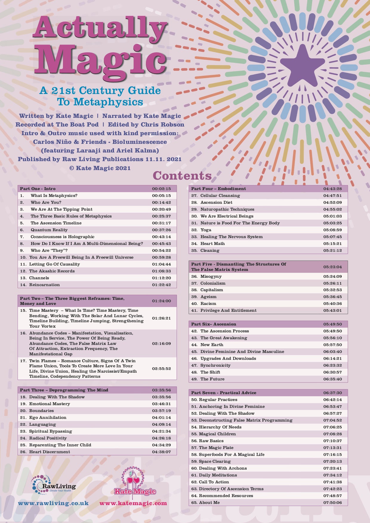 Actually Magic (Audio Book) | Kate Magic | Raw Living UK | Actually Magic (Audio) by Kate Magic is a Twenty-First Century Guide to Metaphysics. &quot;This book will serve as an emotional and spiritual upgrade&quot; - Shaman Durek