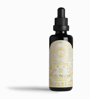 Belly Blessing Tincture | Wunder Workshop | Raw Living UK | Wunder Workshop Belly Blessing Botanical Tincture: with Thyme, Burdock, Dandelion, Fennel, Artichoke & Peppermint. Blended with Cerato Flower Essence.