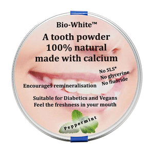 Bio-White Peppermint Tooth Powder | Food Alive | Raw Living UK | Tooth Care | Bio-White Peppermint Tooth Powder: 100% natural Tooth Powder made with Calcium, alongside Peppermint, Herbs & Chamomile. Suitable for Vegans and Diabetics.