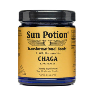 Wildcrafted Chaga Mushroom Powder | Sun Potion | Raw Living UK | Tonic Herbs & Mushrooms | Sun Potion Premium Wildcrafted Chaga Mushroom Powder is a legendary Tonic Herb food. Historically, Chaga Mushroom has been known as the "King of Plants".