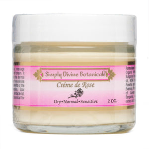 Creme de Rose Moisturizer | Simply Divine Botanicals | Raw Living UK | Skin Care & Beauty | Simply Divine Botanicals Natural Creme de Rose Facial Moisturiser for Dry, Normal & Sensitive Skin. A rich cream that does not clog your pores.