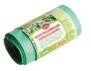 Eco Trash Bags (Small) | Food Alive | Raw Living UK | House & Home | 20 Small Eco-friendly 30 litre trash bags, in bioplastic, 100% recyclable, with a string for sealing. 80% plant-based polyethylene from sugar cane ethanol.