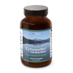 E3 RenewMe! Powder | E3 Live | Raw Living UK | Super Foods | E3RenewMe! with Camu Camu, is formulated to minimise whole body pain, provide healthy assistance for bone and joint support & also help increase flexibility.