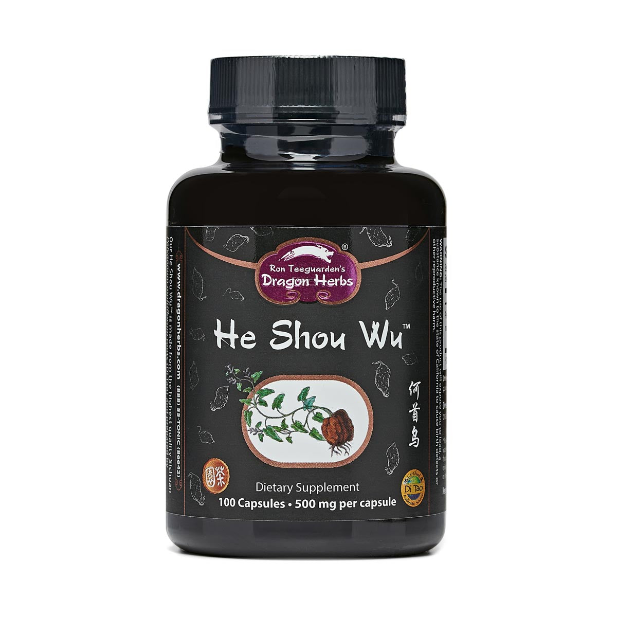 He Shou Wu Capsules | Dragon Herbs | Raw Living UK | Tonic Herbs | Adaptogens | Dragon Herbs He Shou Wu (Polygonum Multiflorum) is one of the finest healthy-aging tonic herbs. It is used to support the liver, kidneys, brain &amp; sexual organs.