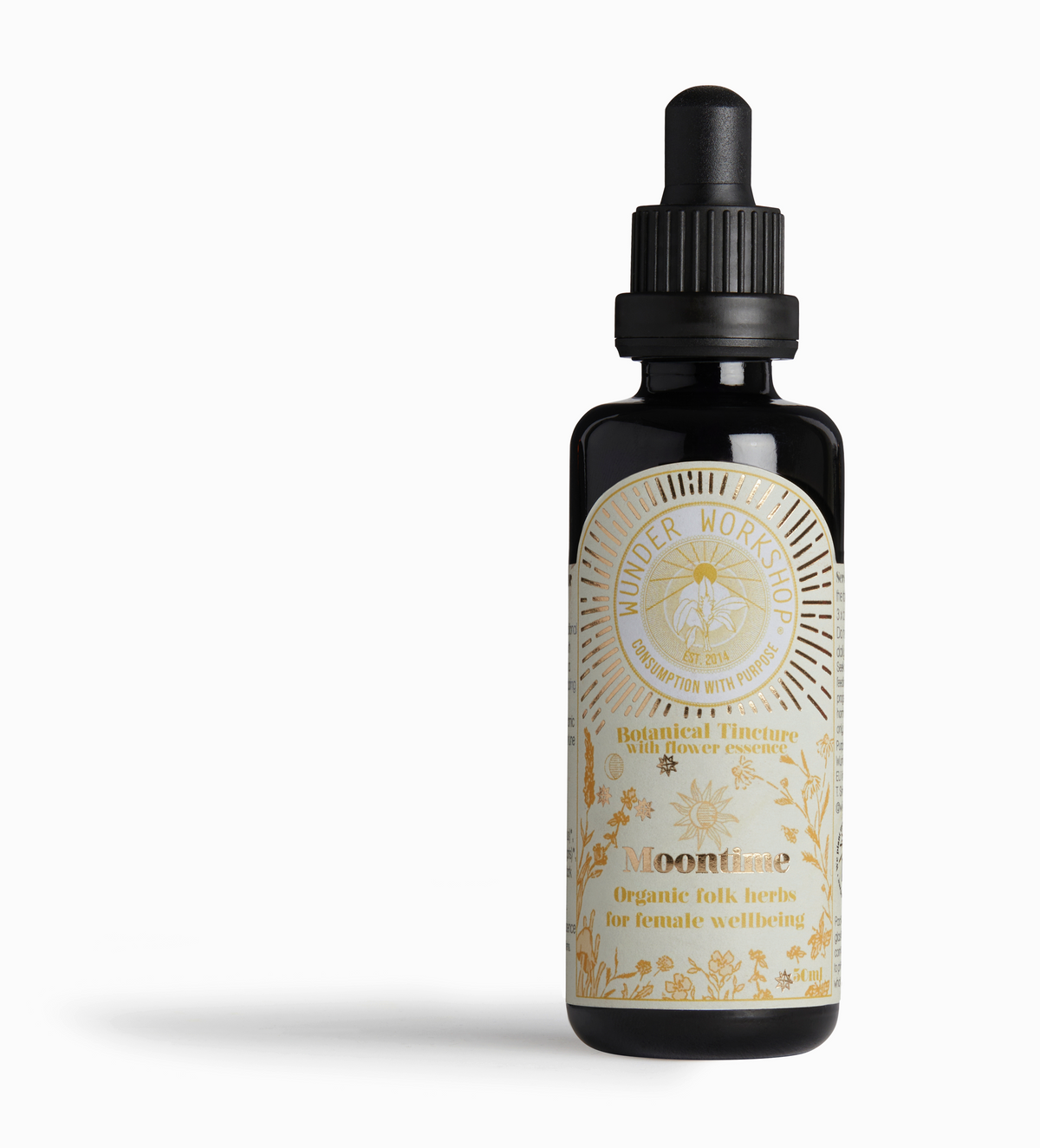 Moontime Botanical Tincture | Wunder Workshop | Raw Living UK | Wunder Workshop Belly Moontime Botanical Tincture: with Chasteberry, Lady&#39;s Mantle, Nettle, Cramp Bark &amp; Chamomile. Blended with Crab Apple Flower Essence.