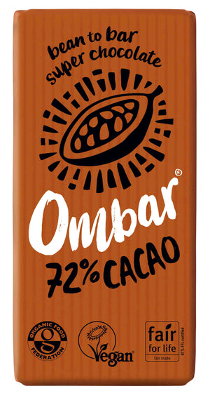 Organic Vegan 72% Bio Live Chocolate Bar | Ombar | Raw Living UK | Raw Chocolate | Raw Cacao | Ombar 72% Cacao Chocolate Bar is Organic, Vegan, Plant Based Raw Chocolate. Sweetened with Coconut Sugar & enriched with Live Bio-Cultures.