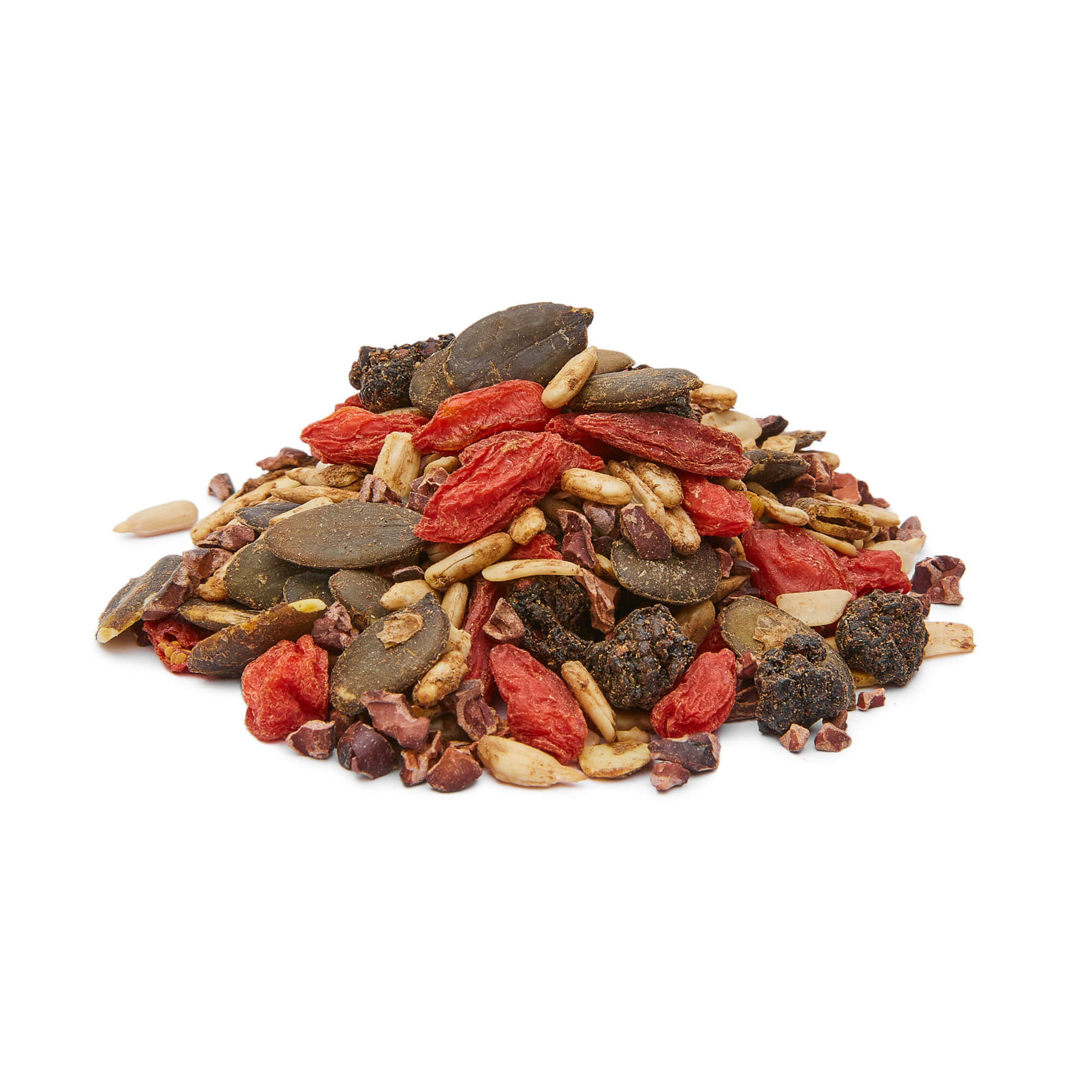 Hi-Trail: Organic Raw Vegan Trail Mix | Raw Living UK | Raw Living Organic Raw Hi-Trail Mix is the perfect Raw Vegan Snack, containing activated Seeds, with Goji, Schizandra, Cinnamon, Cacao Nibs &amp; Mulberries.