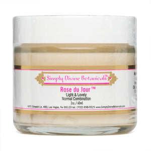 Rose Du Jour Moisturizer | Simply Divine Botanicals | Raw Living UK | Skin Care & Beauty | Simply Divine Botanicals Natural Creme de Rose Facial Moisturiser for Normal, Combination & Oily Skin. Use for Light, Lovely & Luscious Skin.
