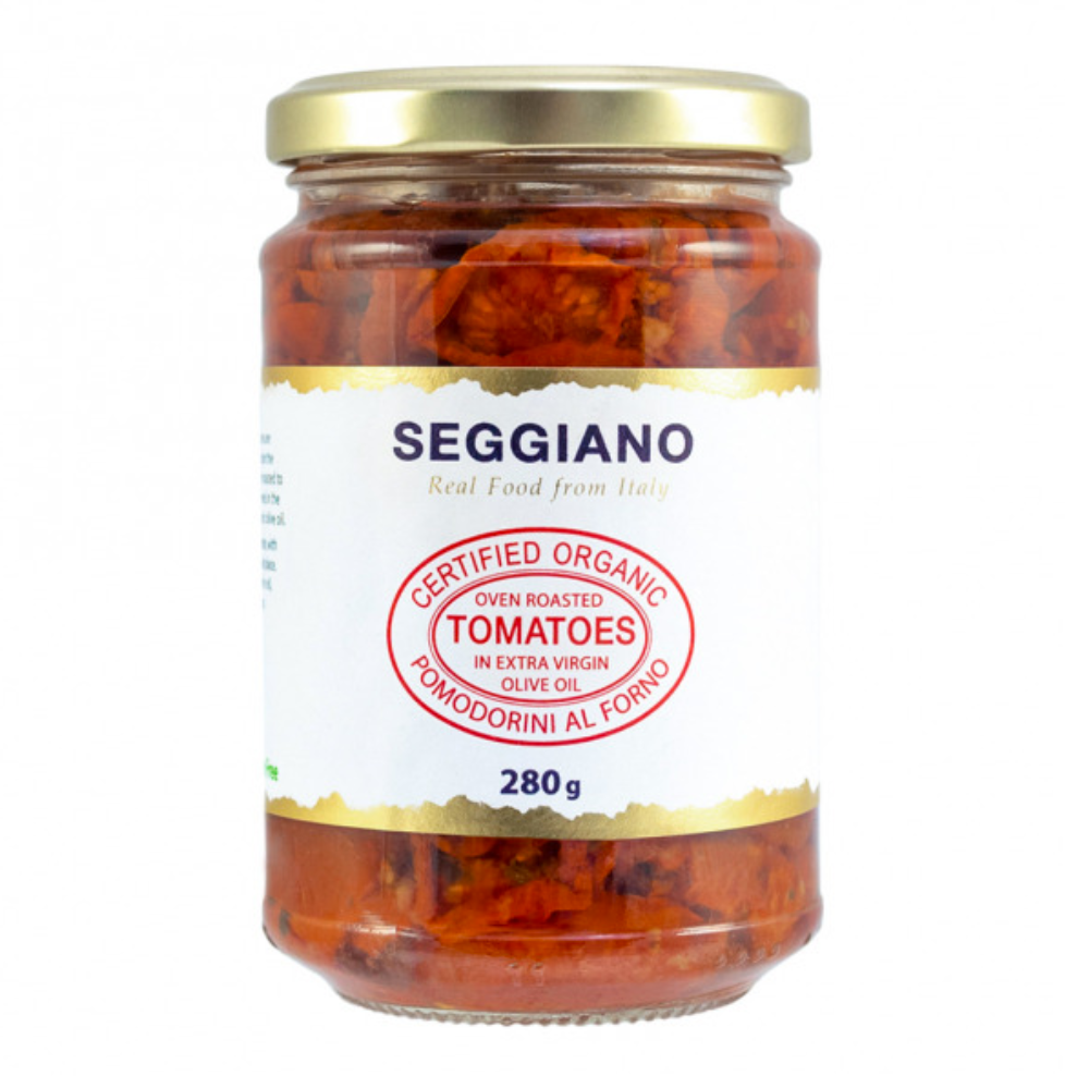 Organic Tomatoes in Olive Oil | Seggiano | Raw Living UK | Raw Foods | Seggiano Organic Tomatoes in Olive Oil are Certified Organic Grappolato Tomatoes, ripened and lightly roasted before being preserved in Extra Virgin Olive Oil.