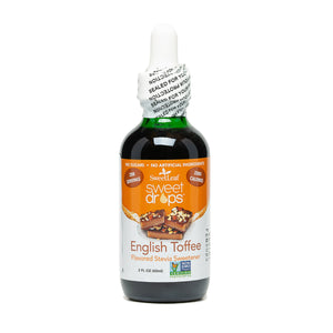 Toffee Stevia Sweet Drops 60ml | Sweetleaf | Raw Living UK | SweetLeaf English Toffee Liquid Stevia Sweet Drops: Natural, Zero Calories/Carbs & Infinitely Flavourful. Made with Stevia Leaf Extract & Natural Flavours.