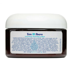 Zen Shave | Living Libations | Raw Living UK | Skin Care | Living Libations Zen Shave: a Natural & Vegan Shaving Lotion for smooth, silky and supple skin. Smooth on to skin with a small dollop of crème and shave.
