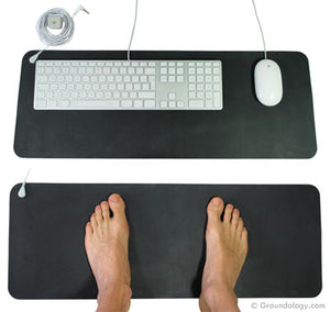 Grounding Mat (No Plug) | Groundology | Raw Living UK | EMF & Energy Protection | Groundology Grounding Mat (68cm x 25cm) is a conductive grounding mat for earthing while sitting or standing, while at a desk, watching television, etc.