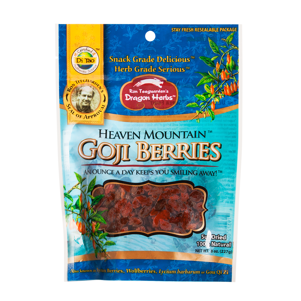 Heaven Mountain Goji Berries | Dragon Herbs | Raw Living UK | Tonic Herbs | Dragon Herbs Heaven Mountain Goji Berries are plump, juicy, naturally sweet &amp; delicious. They are sweeter, fleshier &amp; have less seeds than others on the market.