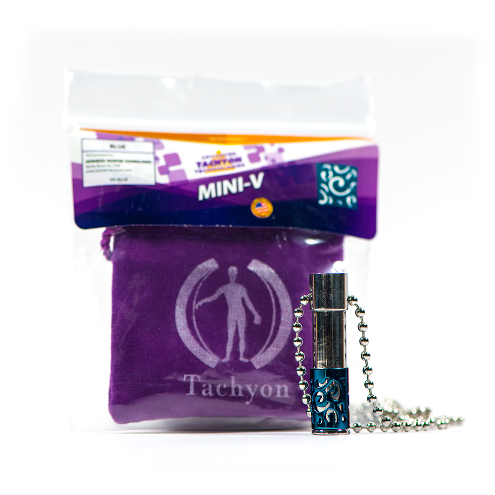 Mini V Pendant BLUE | ATT Tachyon | Raw Living UK | EMF Protection &amp; Energy Tools | Jewellery | Advanced Tachyon Technologies BLUE Mini-V Pendant will wake up your divine energy and is designed to protect you &amp; your immune system from harmful EMFs
