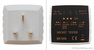 Grounding Socket Tester (UK) | Groundology | Raw Living UK | EMF & Energy Protection | Groundology Socket Tester (UK) verifies that a UK type mains outlet socket is wired properly and grounded. It's worth checking older properties, in particular.