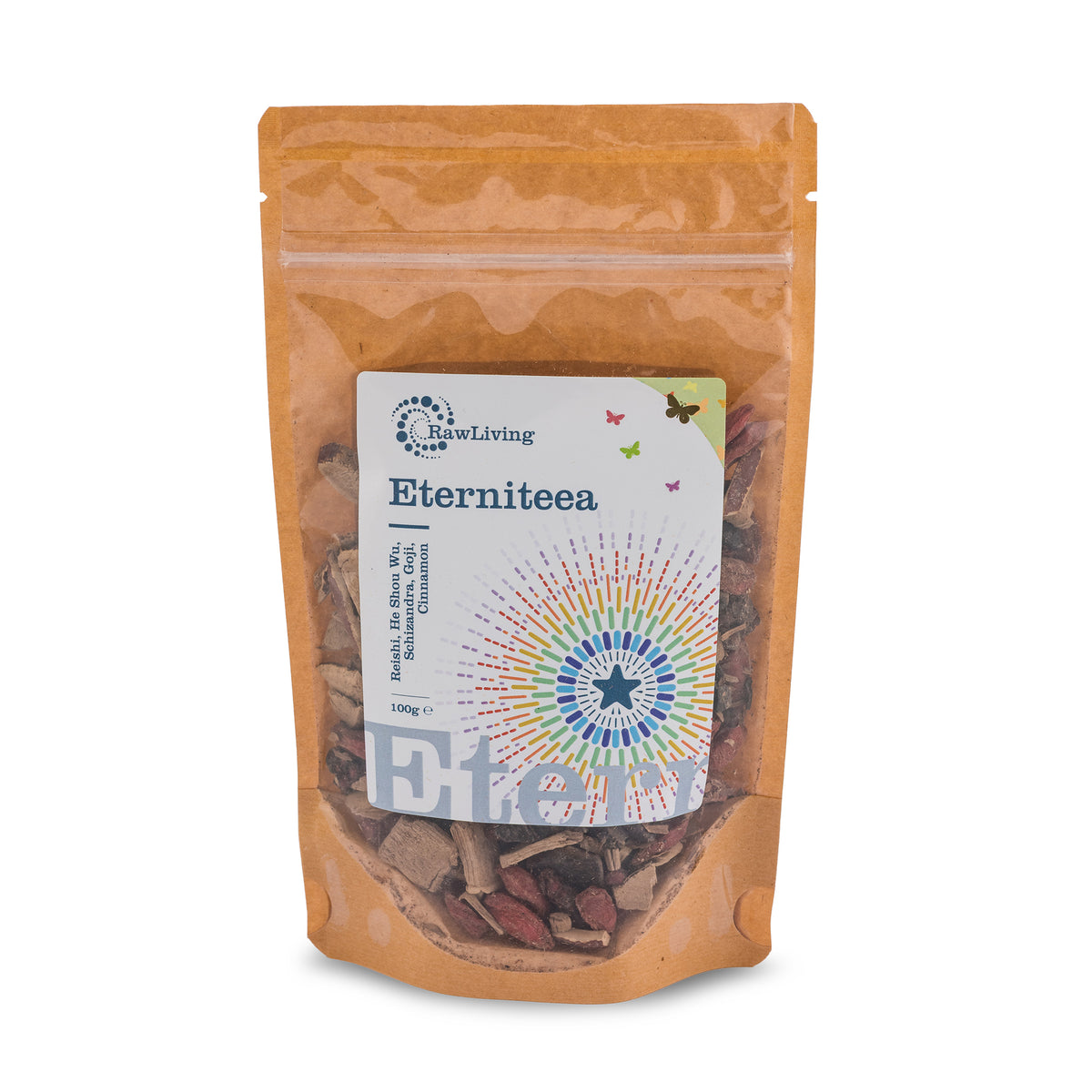 Eterniteea (100g), Glass Storage Jar, 5 Tea Bags