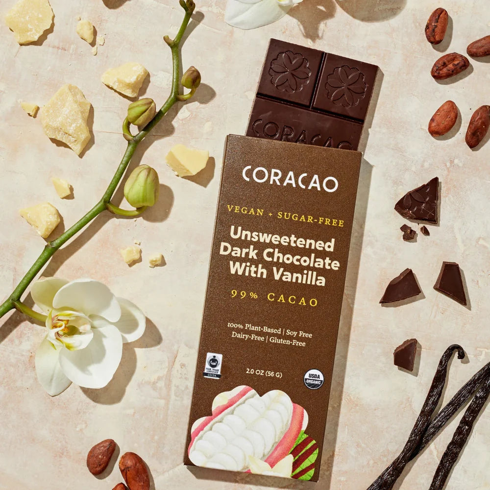 Coracao 99% Cacao Bar with Vanilla - Organic (2oz / 57g)
