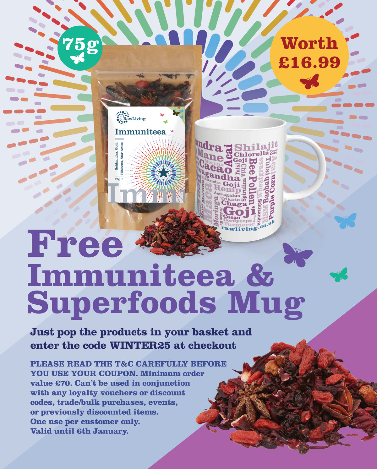 Superfoods Cloud Ceramic Mug &amp; Immuniteea (75g)