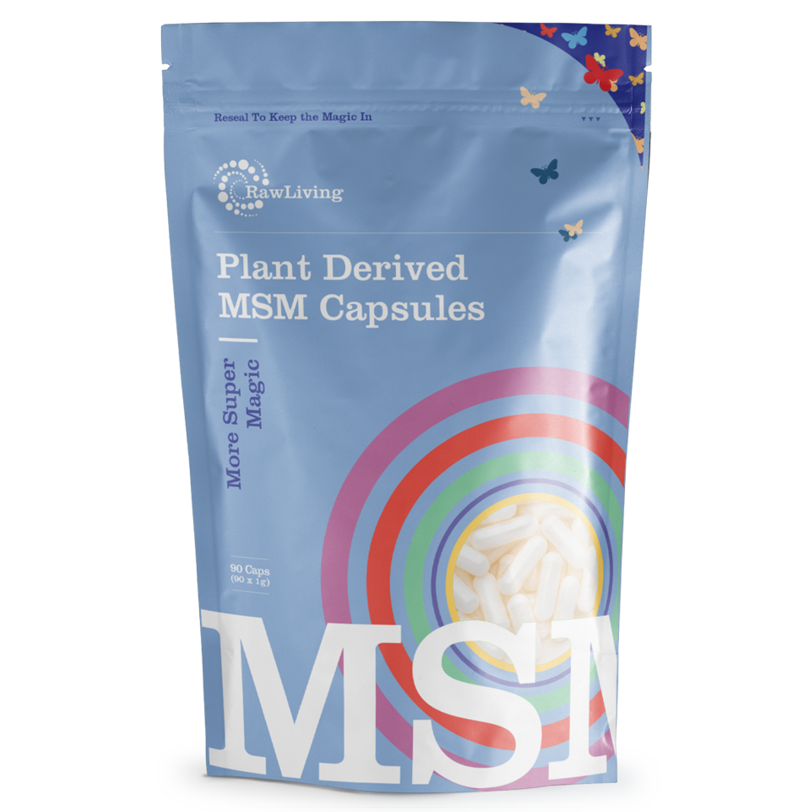 MSM Crystals (Capsules) | Raw Living UK | Supplements | Raw Living Plant-Derived MSM (methylsulfonylmethane) crystals are a naturally occurring form of the mineral Sulphur, which is great for Hair, Skin & Nails.