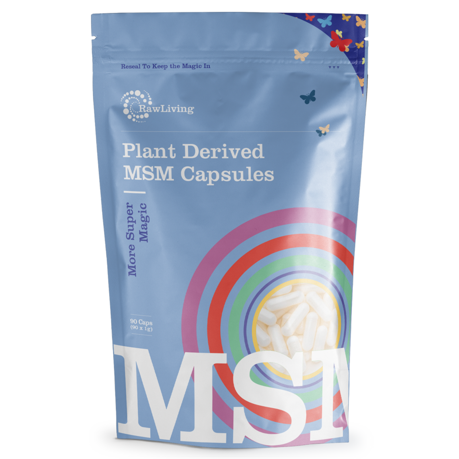MSM Crystals (Capsules) | Raw Living UK | Supplements | Raw Living Plant-Derived MSM (methylsulfonylmethane) crystals are a naturally occurring form of the mineral Sulphur, which is great for Hair, Skin & Nails.