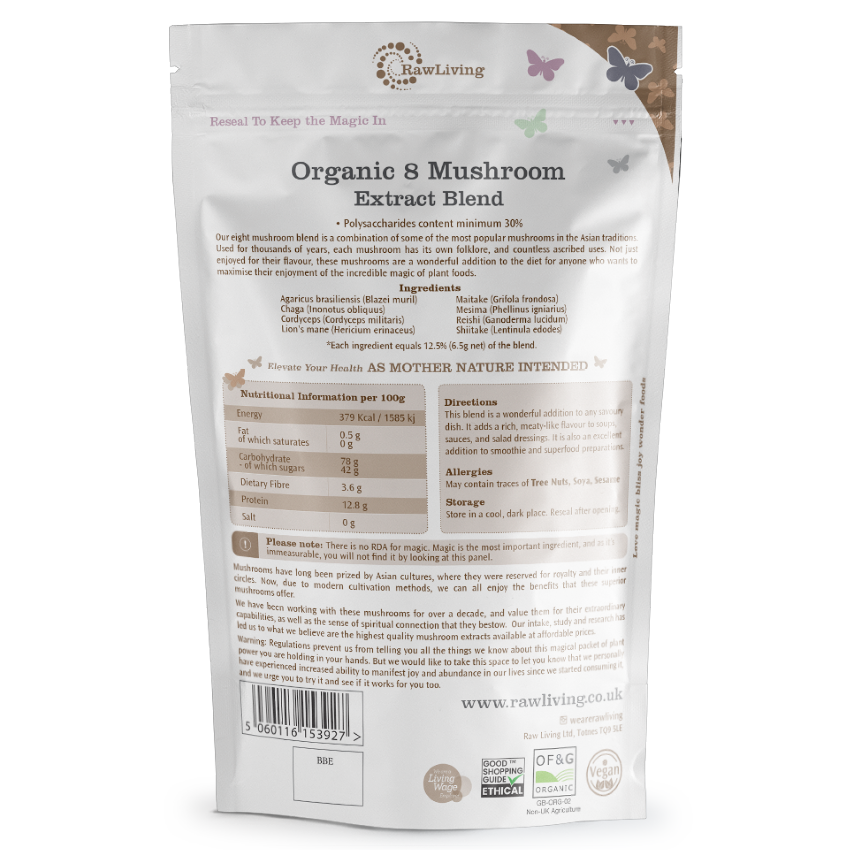 8 Mushroom 8:1 Extract Powder - Organic