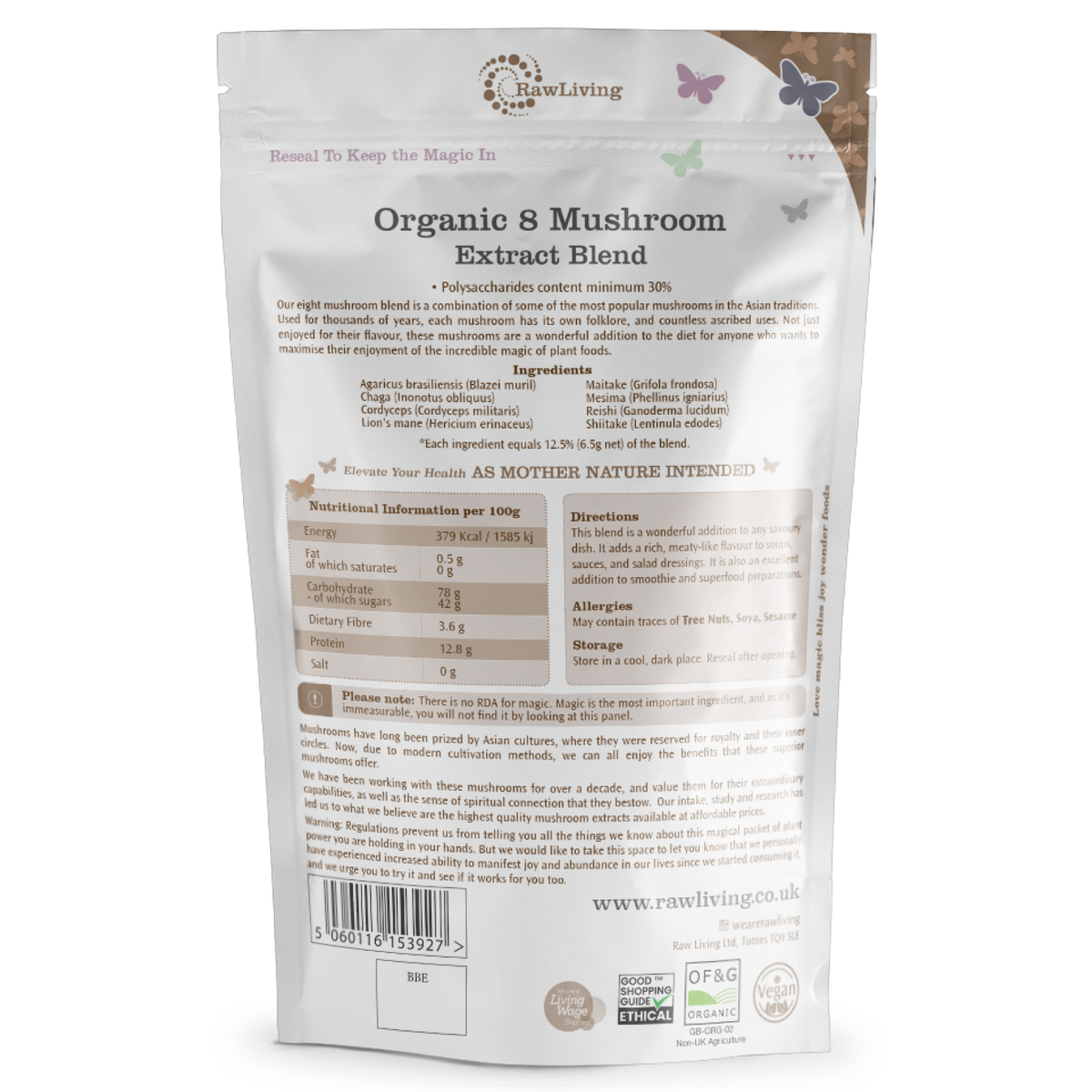 8 Mushroom 8:1 Extract Powder - Organic