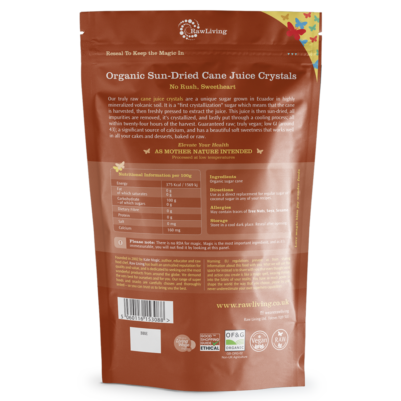 Organic Sun-Dried Cane Juice Crystals | Raw Living UK | Raw Foods | Natural Sweeteners | Raw Living Organic Sun-Dried Raw Cane Juice Crystals are made from 100% certified Organic Sugar Cane. A Raw, Mineral-Rich, Low GI & delicious Natural Sweetener.