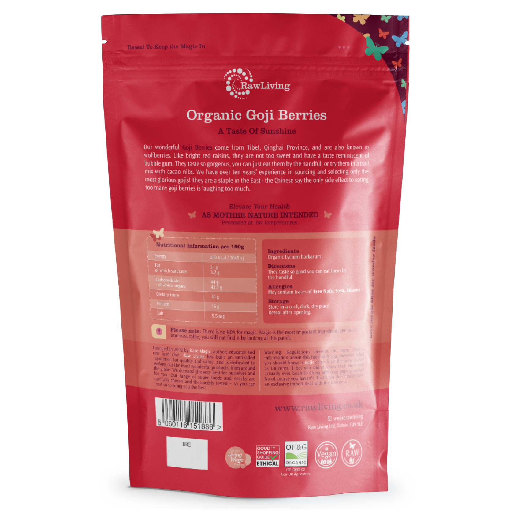 Organic Goji Berries | Raw Living UK | Super Foods | Raw Foods & Fruits | Raw Living Organic Goji Berries are a nutritious Super Food. Believed to increase "chi" (life-force), in those who eat them, Gojis are high in Anti-Oxidants.